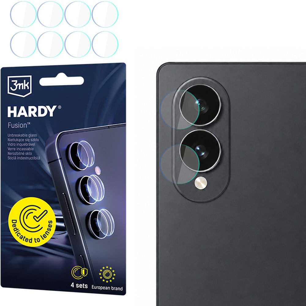 4x Szkło hybrydowe na soczewki aparatu, 3mk Hardy Fusion Lens Protection do Galaxy Z Fold8
