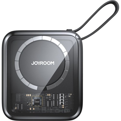 Image of Powerbank indukcyjny Joyroom Icy Series MagSafe 10000mAh, 22.5W, z kablem Lightning, czarny