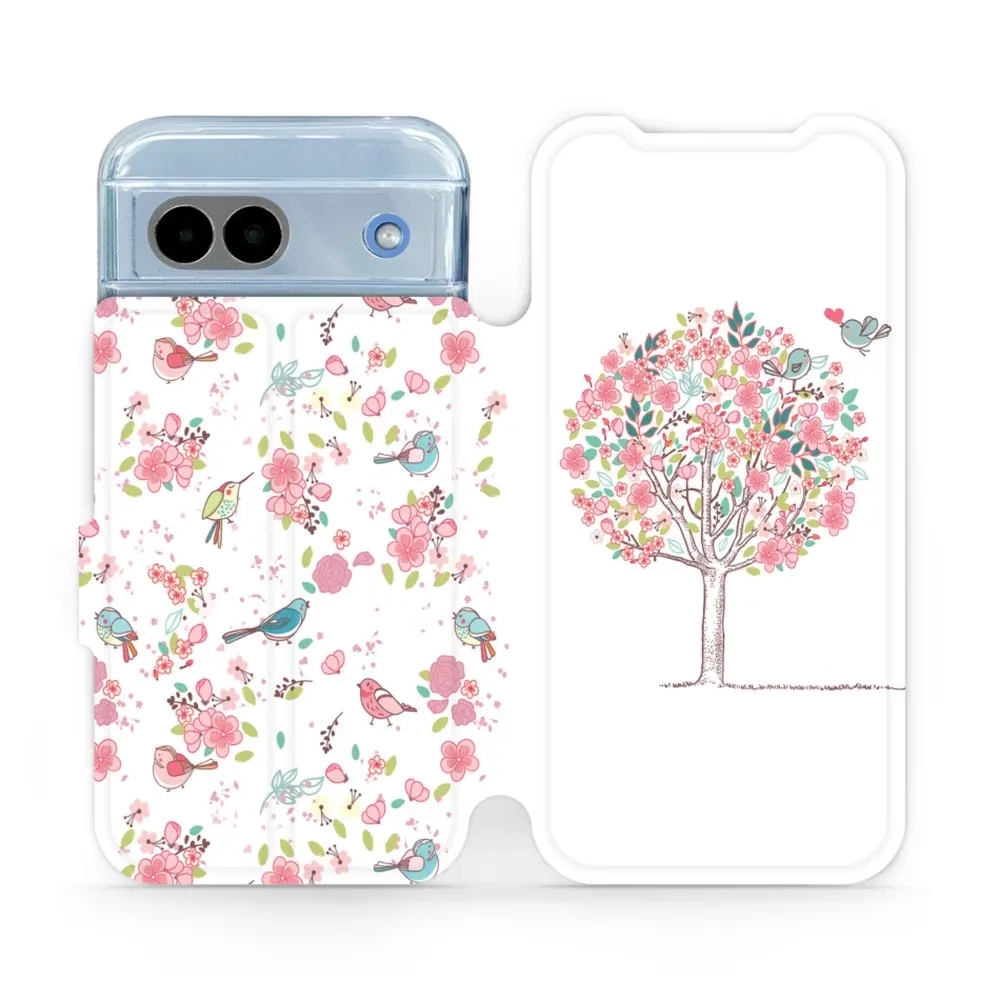 Etui z klapką do Google Pixel 8a, Mobiwear Book, różowy gaj