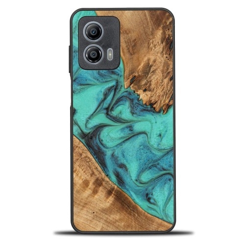 Image of Drewniane etui do Motorola Moto G53 5G, Bewood Unique Turquoise