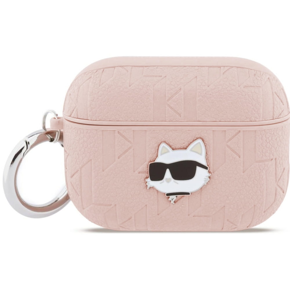 Etui Karl Lagerfeld Monogram Choupette Head do AirPods Pro 3, różowe
