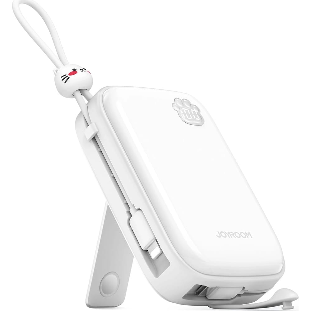 Image of Powerbank z podstawką Joyroom JR-L008 Plus 20000mAh 22.5W USB-C/USB-A/Lightning + kabel USB-A/USB-C, biały