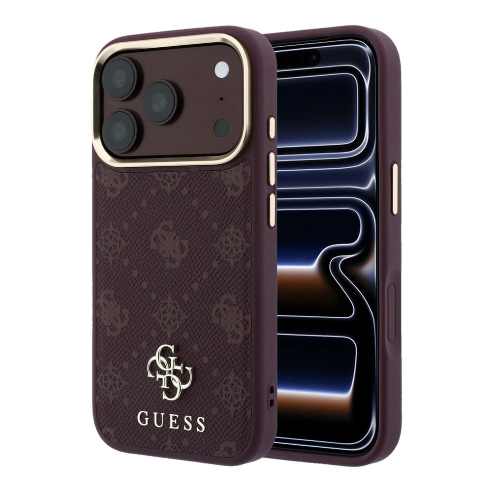 Etui Guess Peony 4G Small Logo do iPhone 18 Pro Max / 17 Pro Max, burgundowe