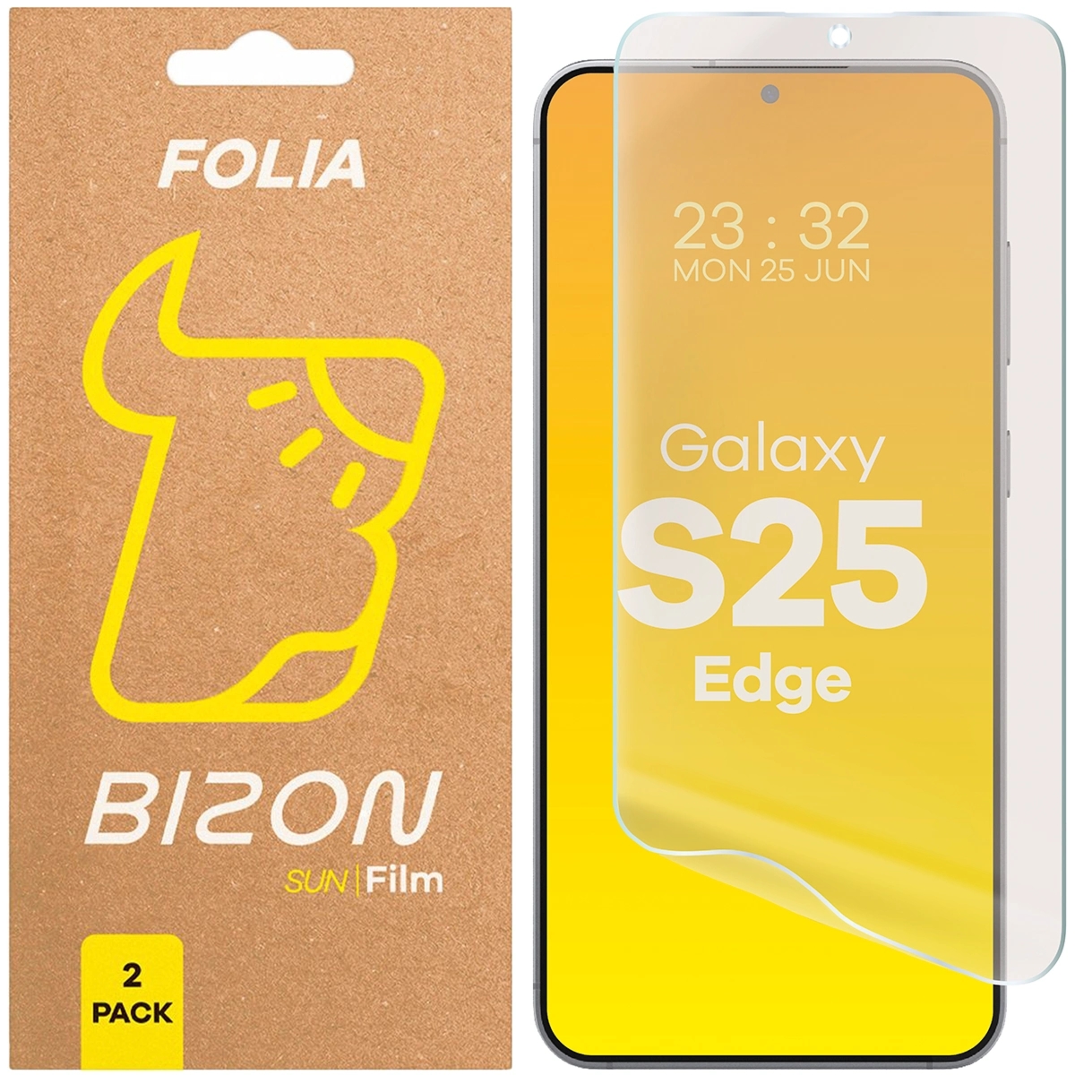 Folia matowa Bizon Film Sun Duo do Galaxy S25 Edge, 2 sztuki