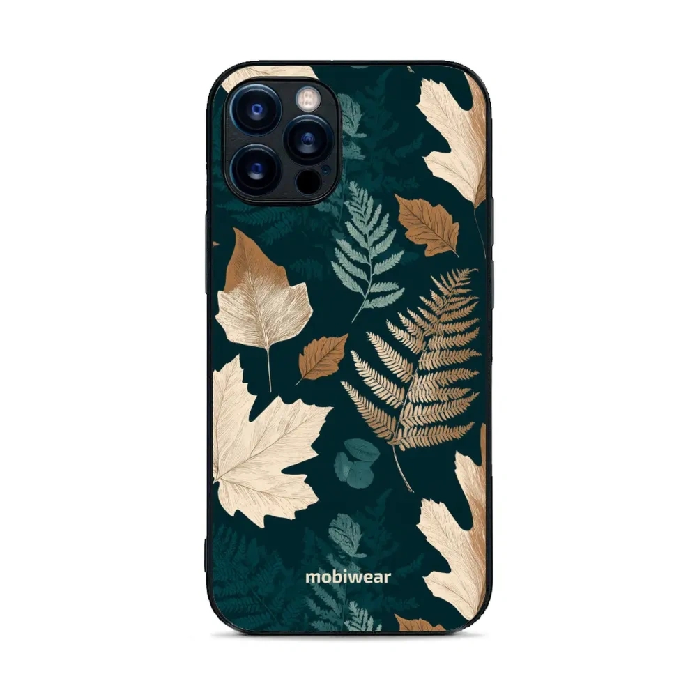 Etui ochronne do iPhone 12 Pro, Mobiwear Glossy Case, zielnik z liści i paproci