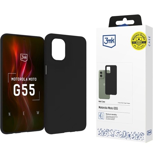 Image of Etui 3mk Matt Case do Motorola Moto G55 5G, czarne matowe