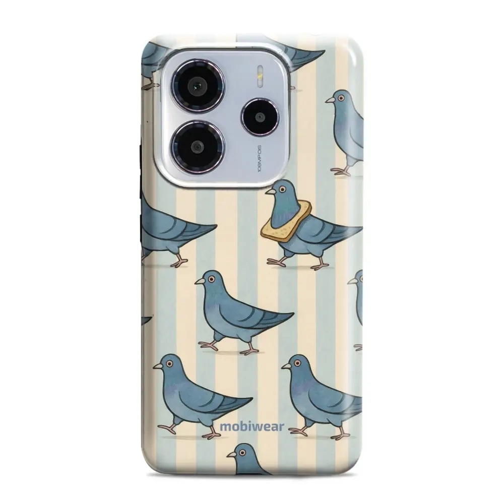 Etui ochronne do Xiaomi Redmi Note 14 5G, Mobiwear Elite Pro, błękitne gołębie