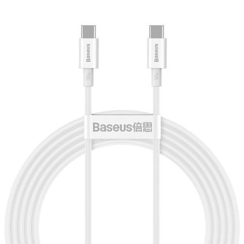 Image of Kabel Baseus Superior 100W 5A USB-C do USB-C 2m, biały