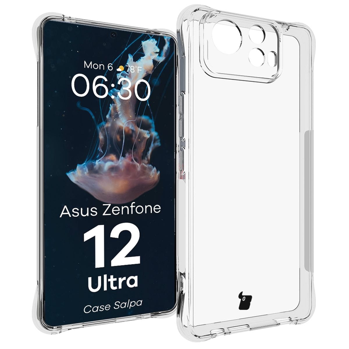 Image of Elastyczne etui Bizon Case Salpa do Asus Zenfone 12 Ultra, przezroczyste