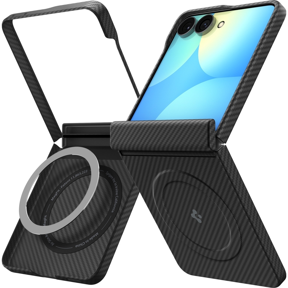 Etui Spigen Air Skin Aramid Mag do MagSafe do Galaxy Z Flip8, czarne