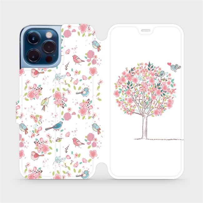 Etui z klapką do iPhone 13 Pro Max, Mobiwear Book, różowy gaj