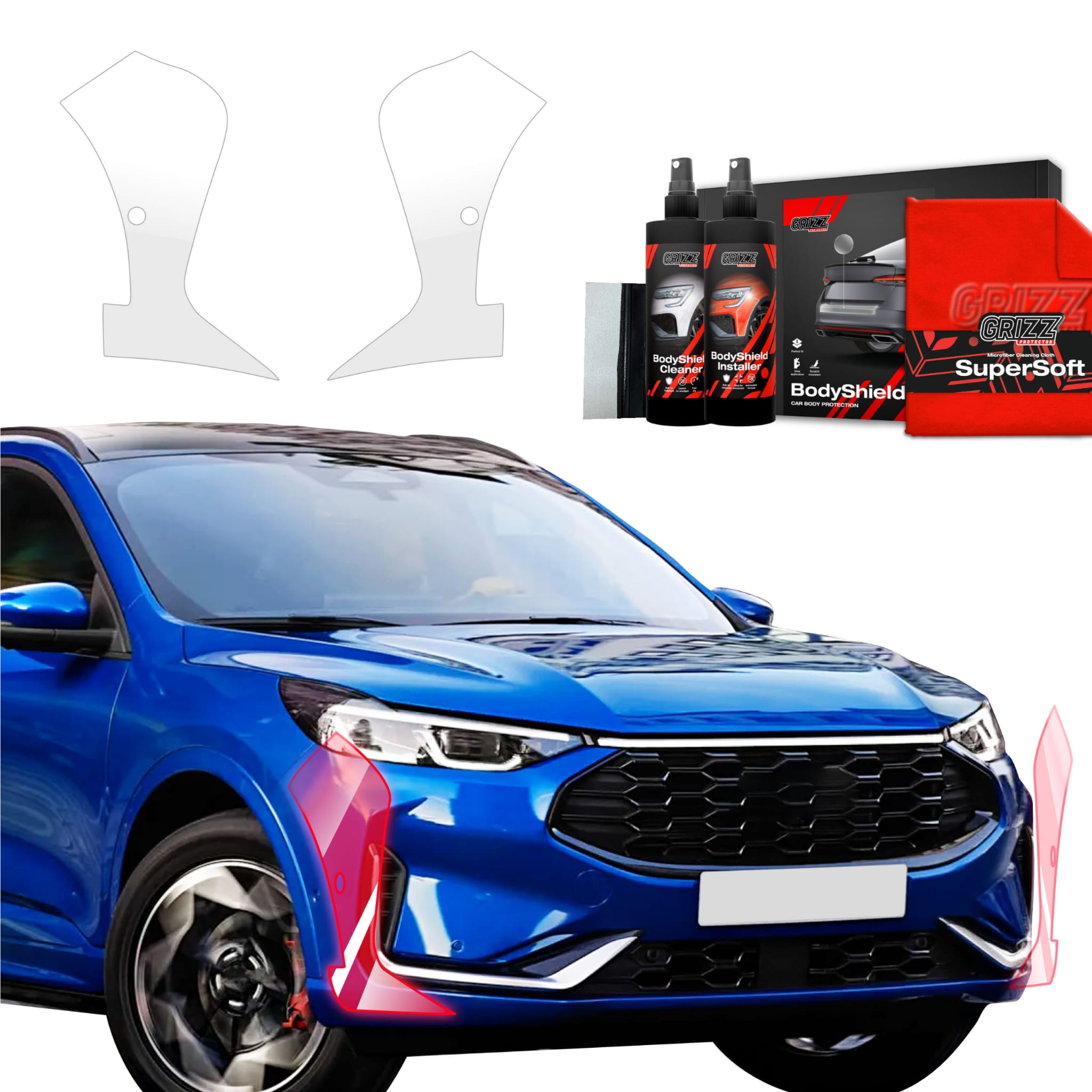 2w1 Folia ochronna Grizz Protector na bok zderzaka do Ford Kuga ST-Line X Driver Assistance Facelift (2024-2026)