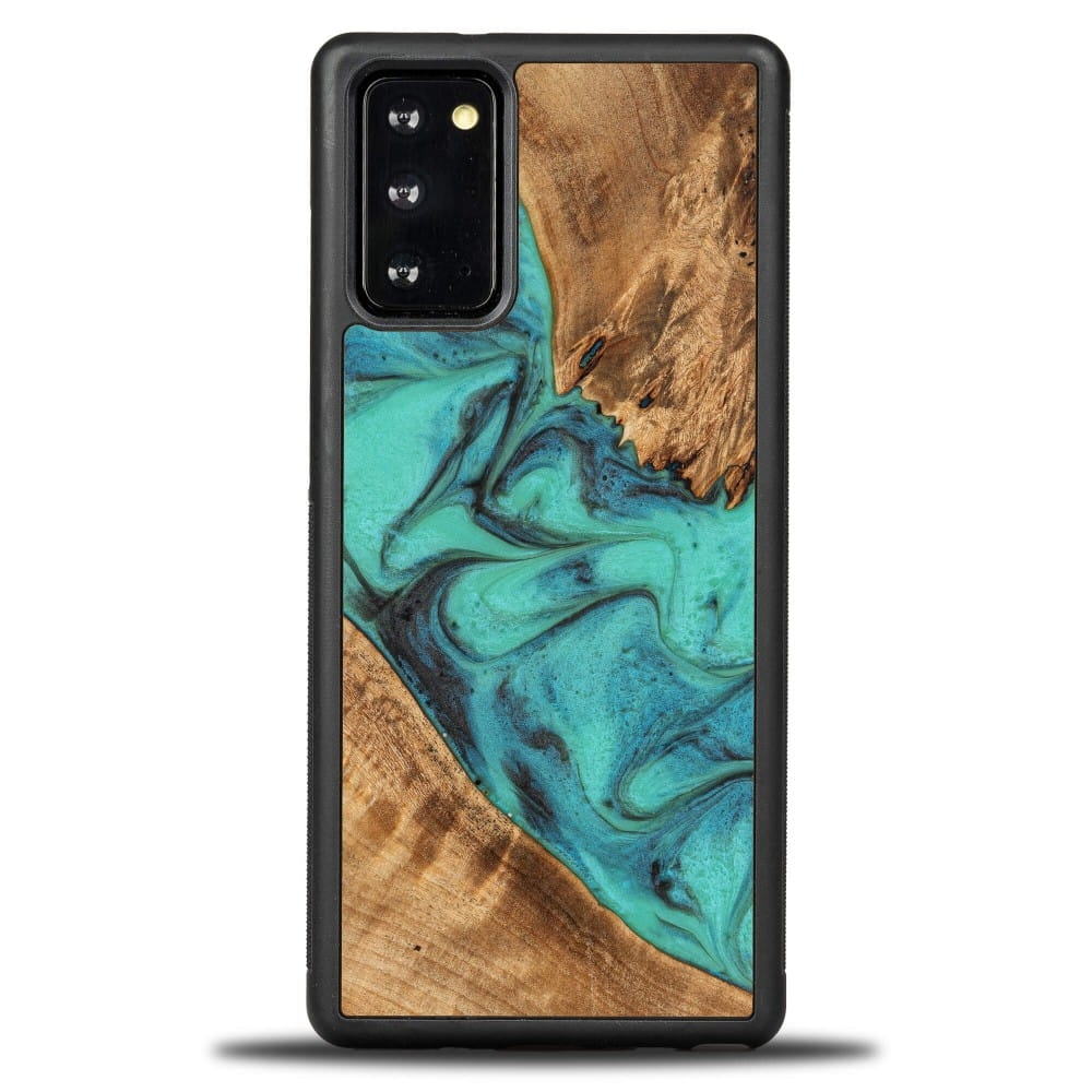 Image of Drewniane etui do Galaxy Note 20, Bewood Unique Turquoise