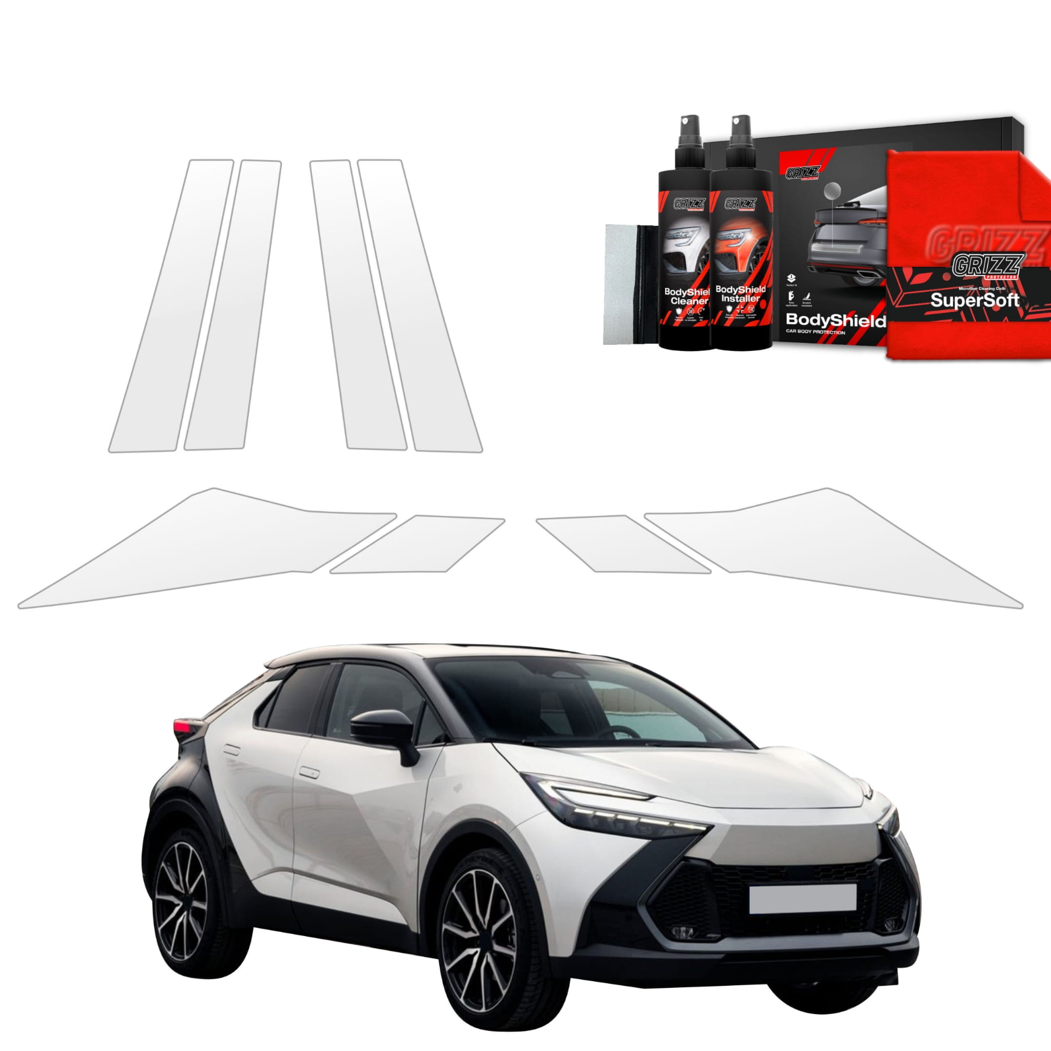 8w1 Folia ochronna Grizz Protector na słupki do Toyota C-HR (2023-2026)