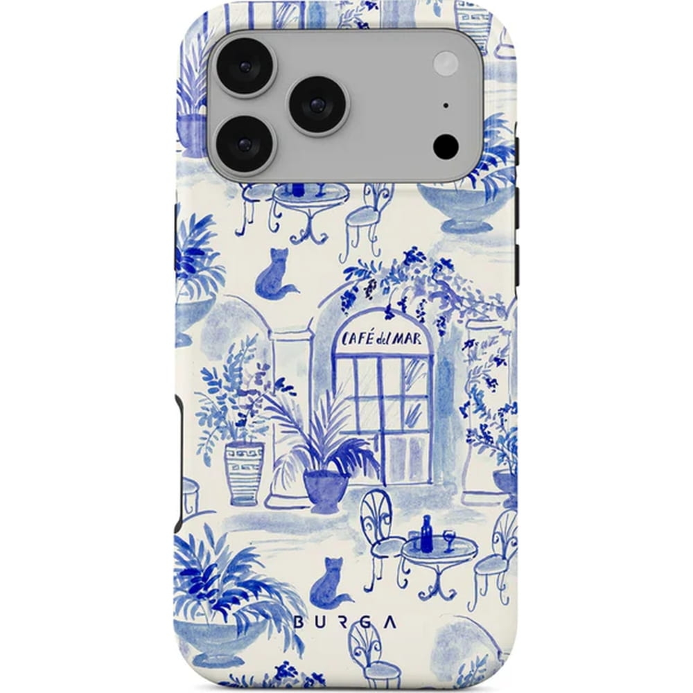 Etui Burga Sobremesa Tough Magnetic do iPhone 17 Pro Max, białe z niebieskim wzorem