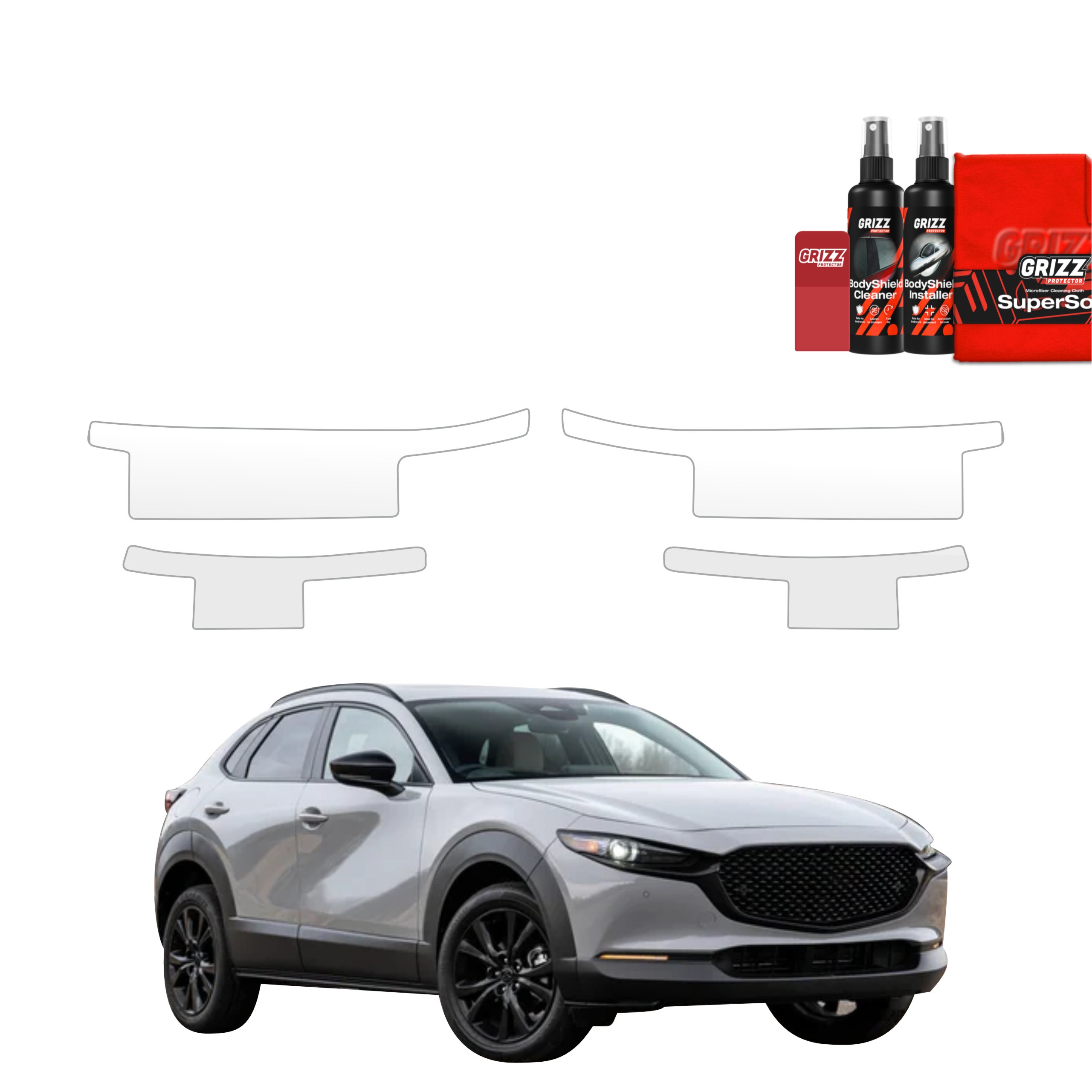4w1 Bezbarwna folia ochronna Grizz Protector na progi Mazda CX-30 (2026)