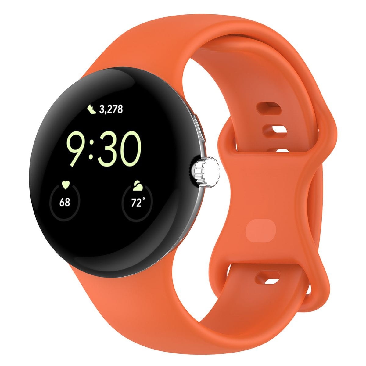 Image of Silikonowy pasek Bizon Strap Watch Silicone S do Google Pixel Watch 3 (45mm), pomarańczowy