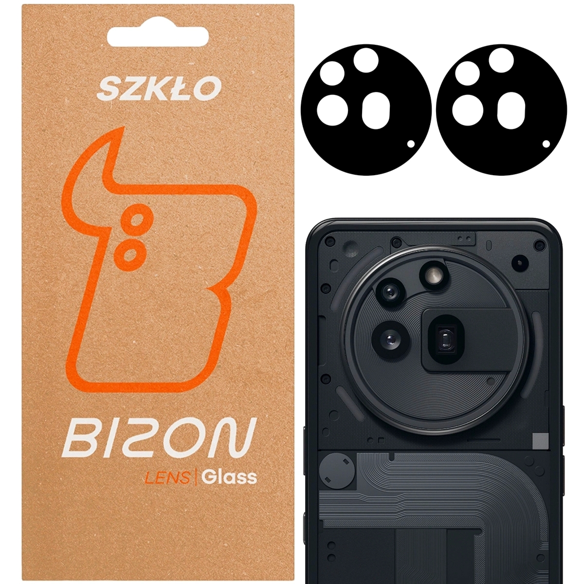 Szkło na aparat Bizon Glass Silk Lens do Nothing Phone (3a) Pro, 2 sztuki