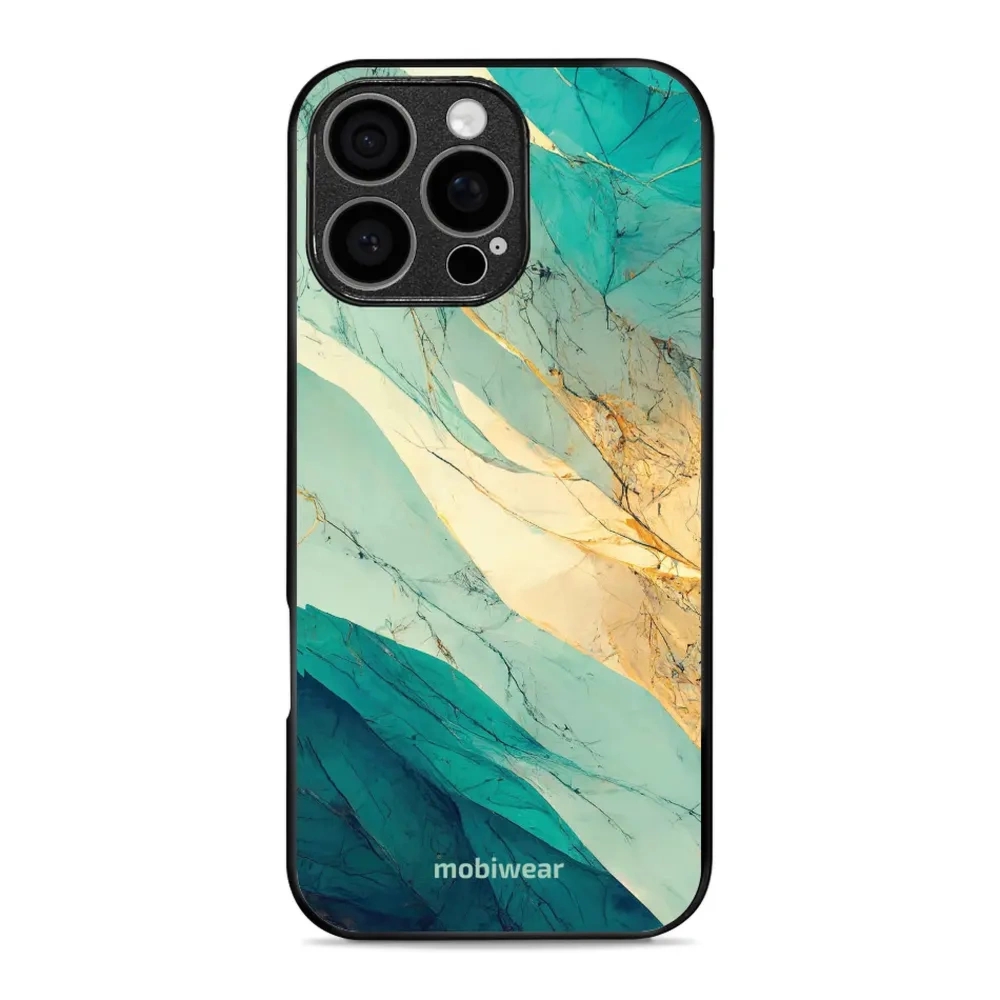 Etui ochronne do iPhone 16 Pro Max, Mobiwear Glossy Case, turkusowy marmur