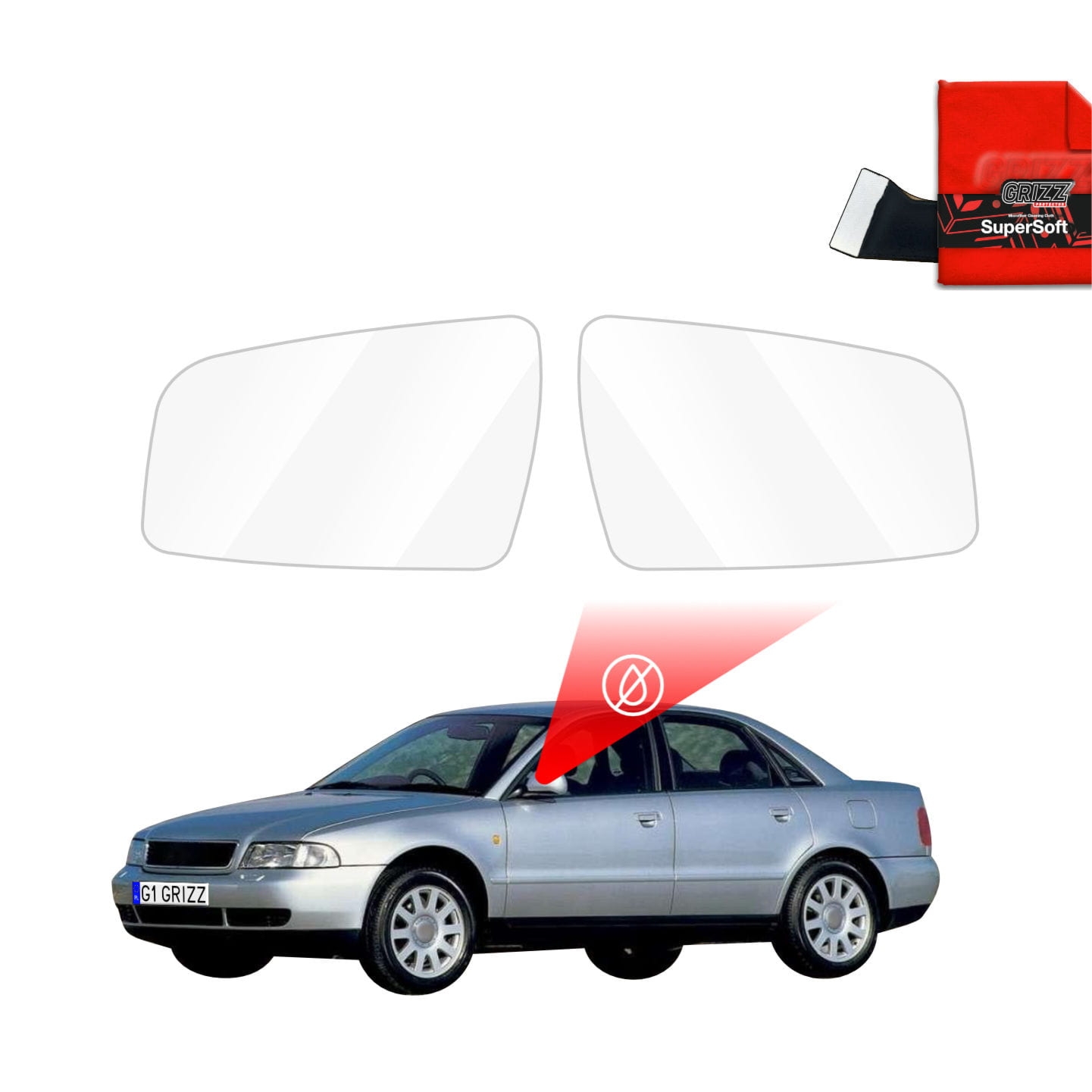 Folia przeciwdeszczowa Grizz Protector na lusterka do Audi A4 B5 Sedan (1994-2001)
