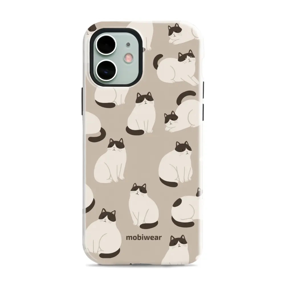 Etui ochronne do iPhone 12, Mobiwear Elite Pro, kawa miau