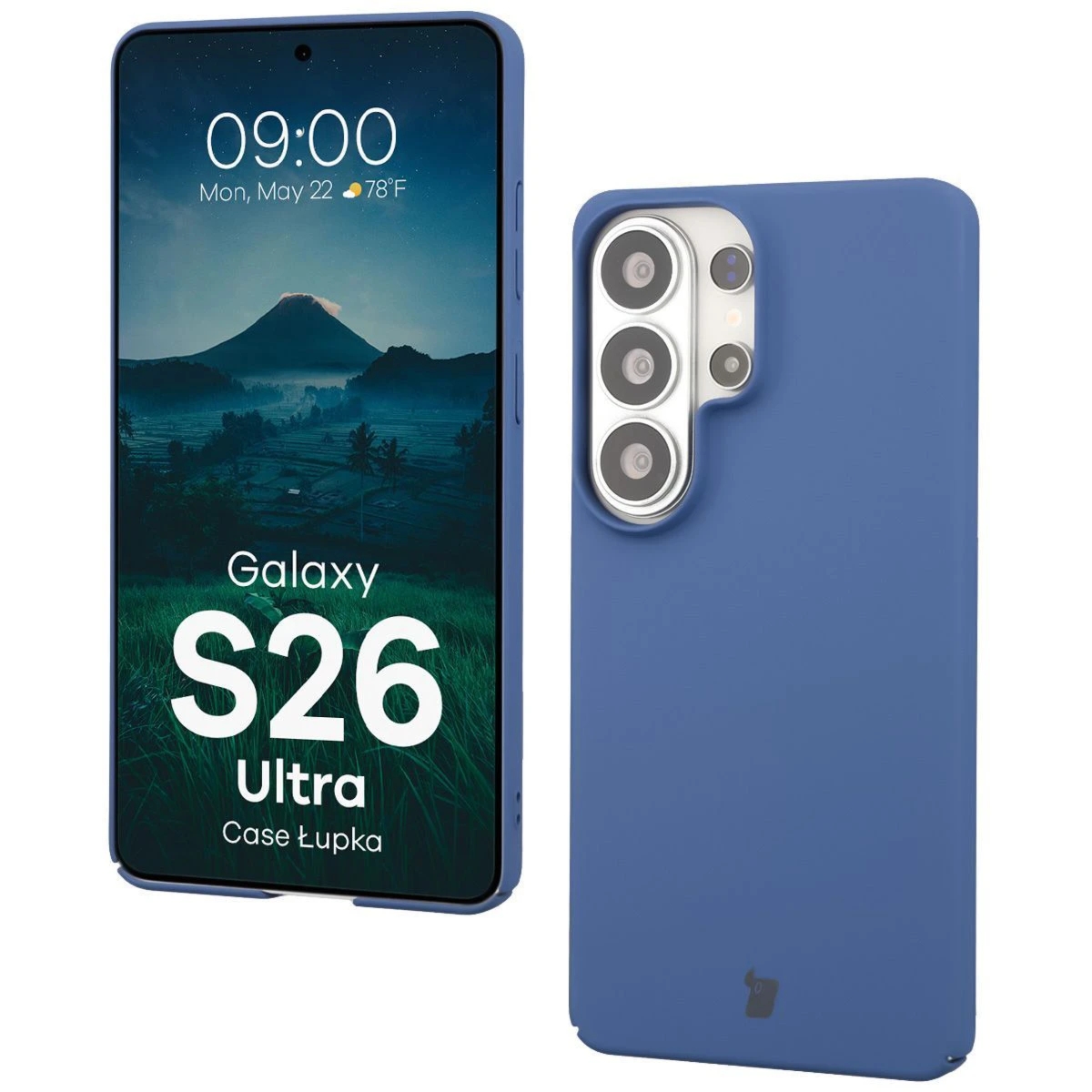 Etui Bizon Case Łupka do Galaxy S26 Ultra, niebieskie