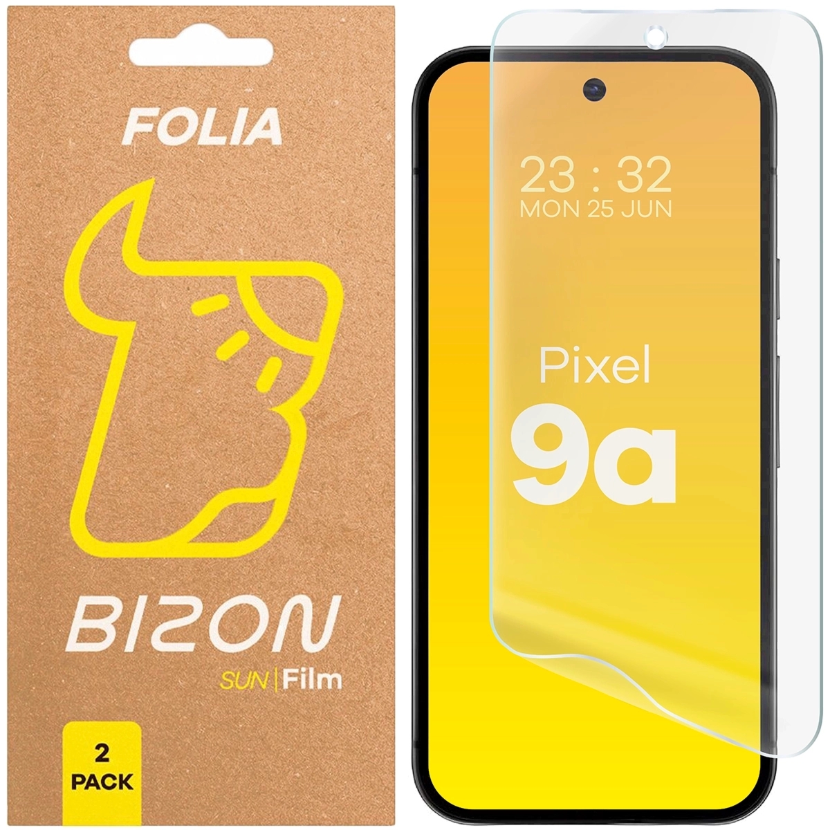Folia matowa Bizon Film Sun Duo do Google Pixel 9a, 2 sztuki