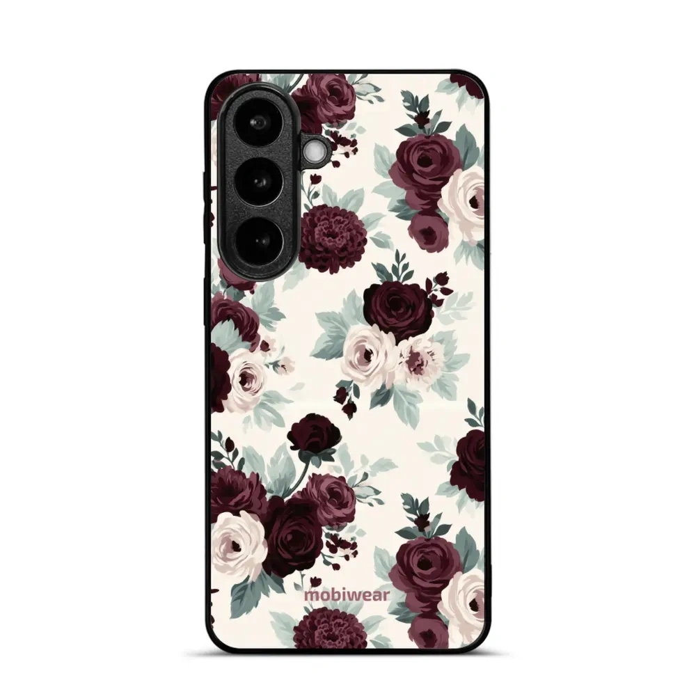 Etui ochronne do Galaxy S26 Plus, Mobiwear Glossy Case, róże z szałwią na kremie