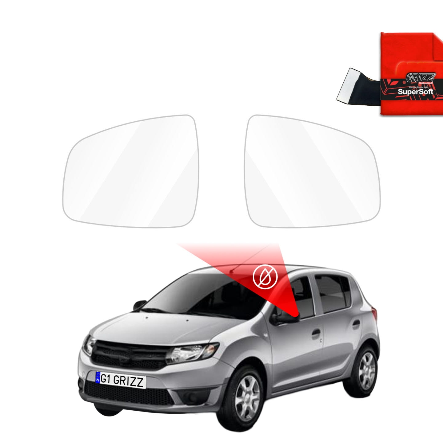 Folia przeciwdeszczowa Grizz Protector na lusterka do Dacia Sandero 2 (2012-2020)