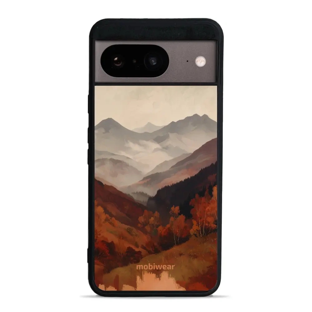 Etui ochronne do Google Pixel 8, Mobiwear Glossy Case, mglista dolina w górach