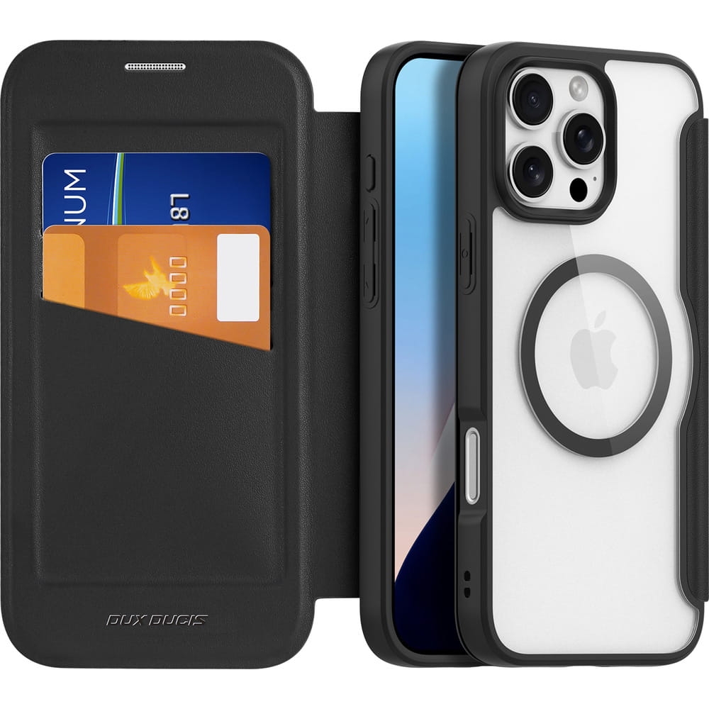Image of OUTLET: Etui Dux Ducis Skin X Pro Magnetic do iPhone 16 Pro Max, czarno-przezroczyste