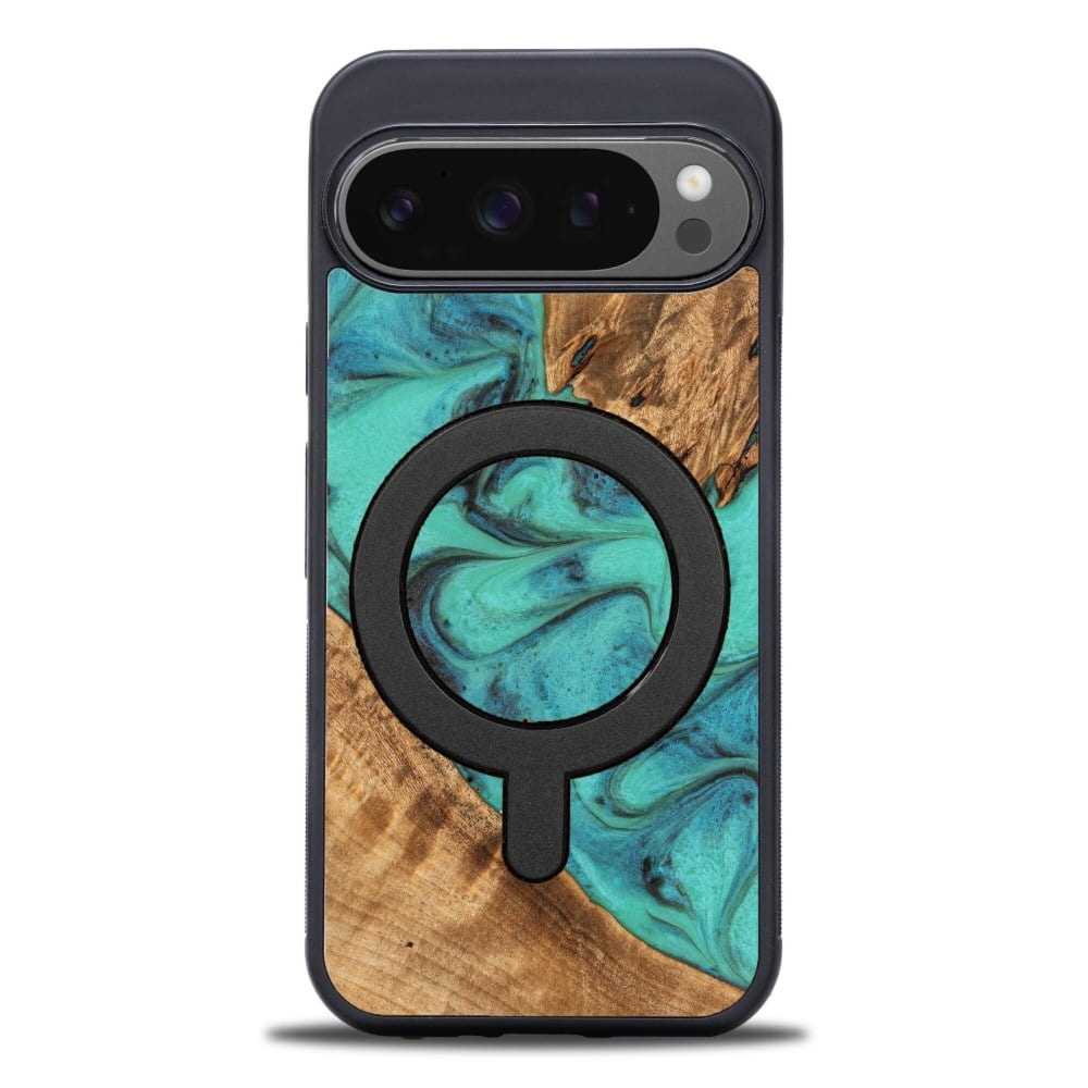 Drewniane etui do Google Pixel 10 Pro XL, Bewood Unique Turquoise do MagSafe