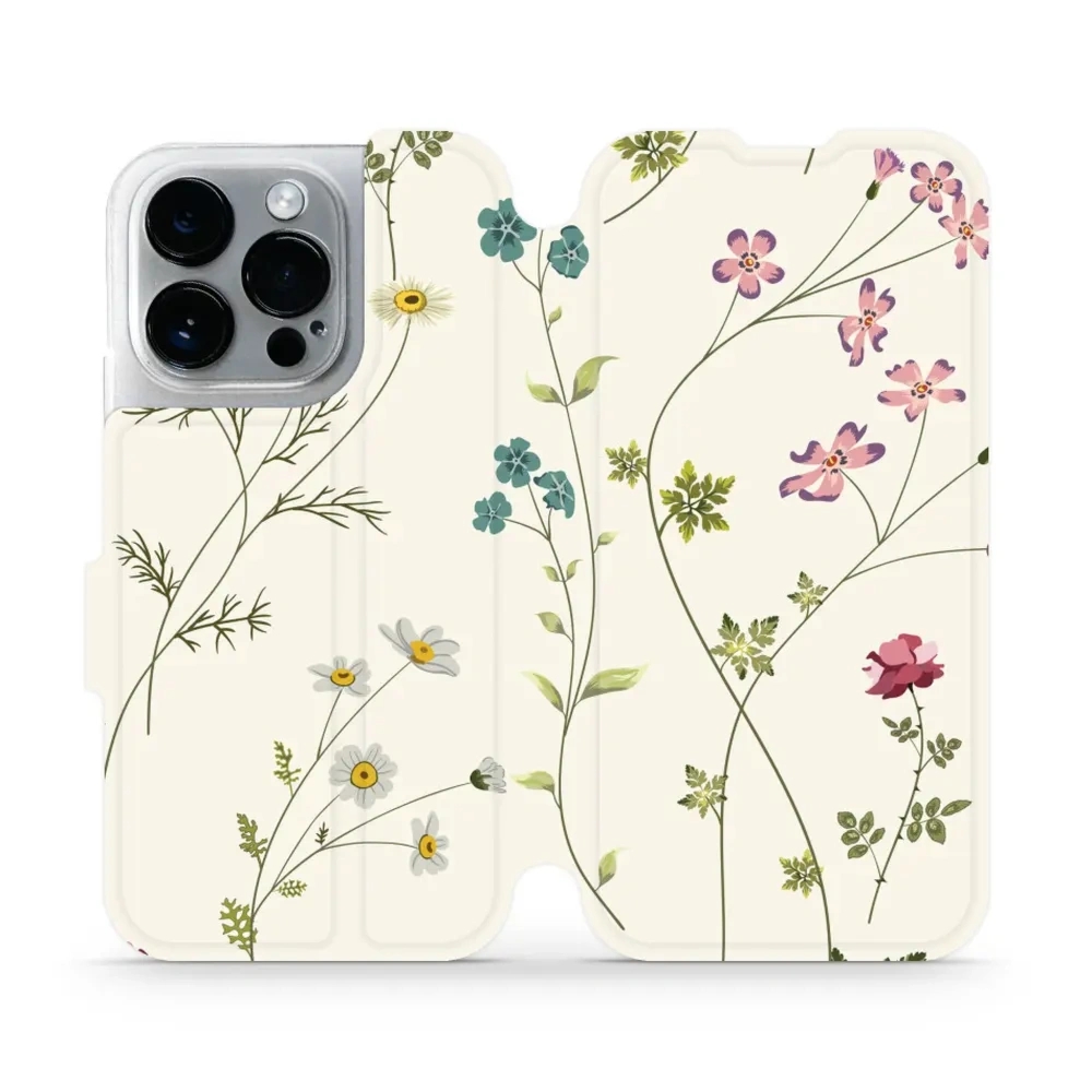 Etui z klapką do iPhone 14 Pro, Mobiwear Book, polne kwiaty