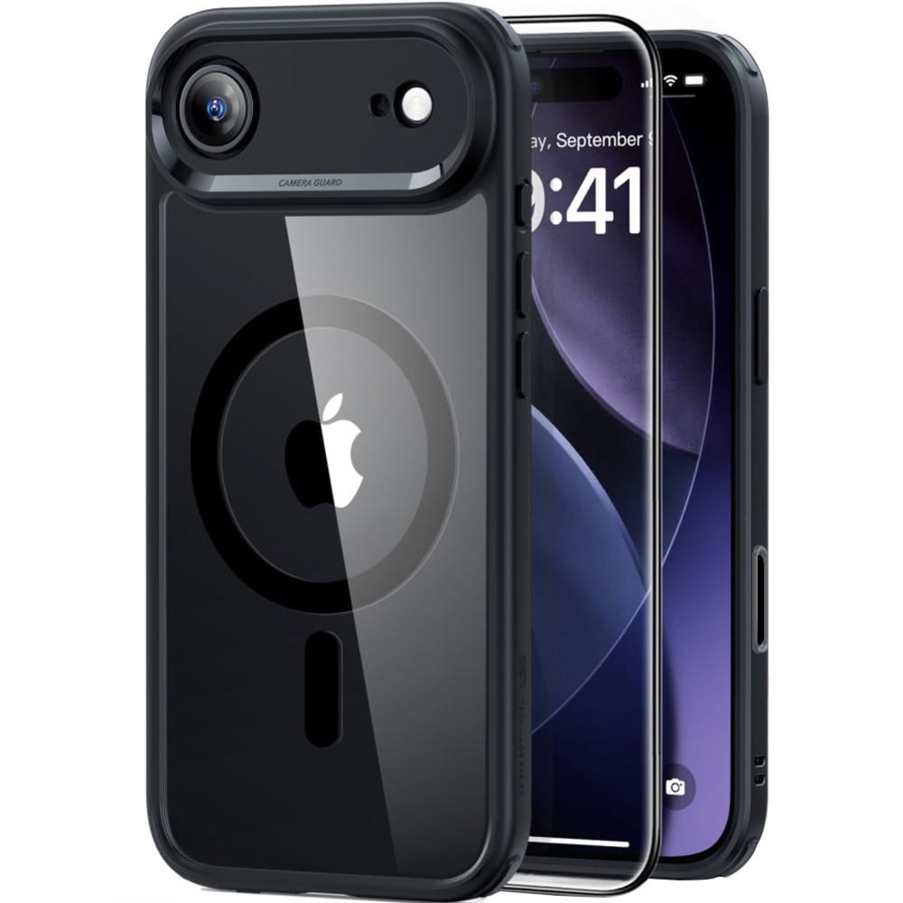 Zestaw etui + szkło, ESR Classic Hybrid MagSafe & Tempered Glass do iPhone Air, czarno-przezroczyste