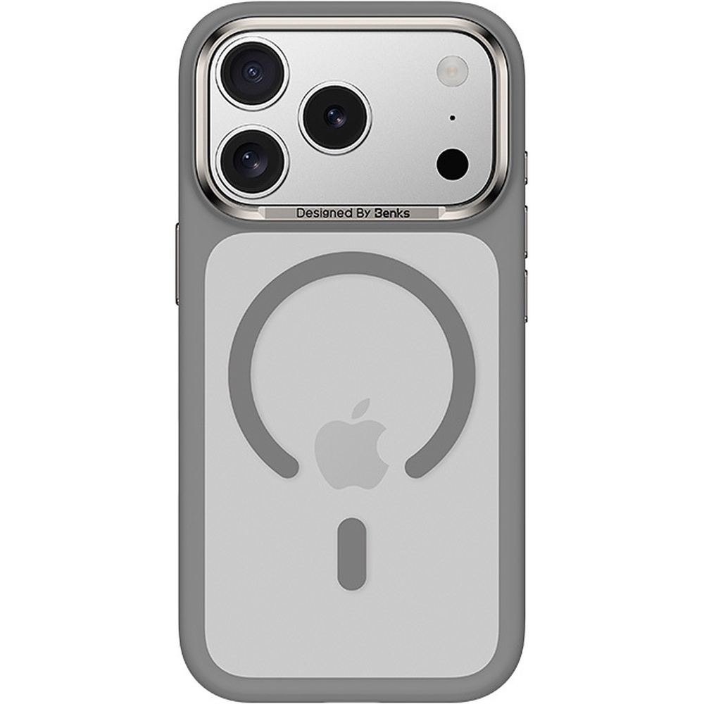 Etui Benks Magnetic Mist Metal Frame MagSafe do iPhone 17 Pro, szare