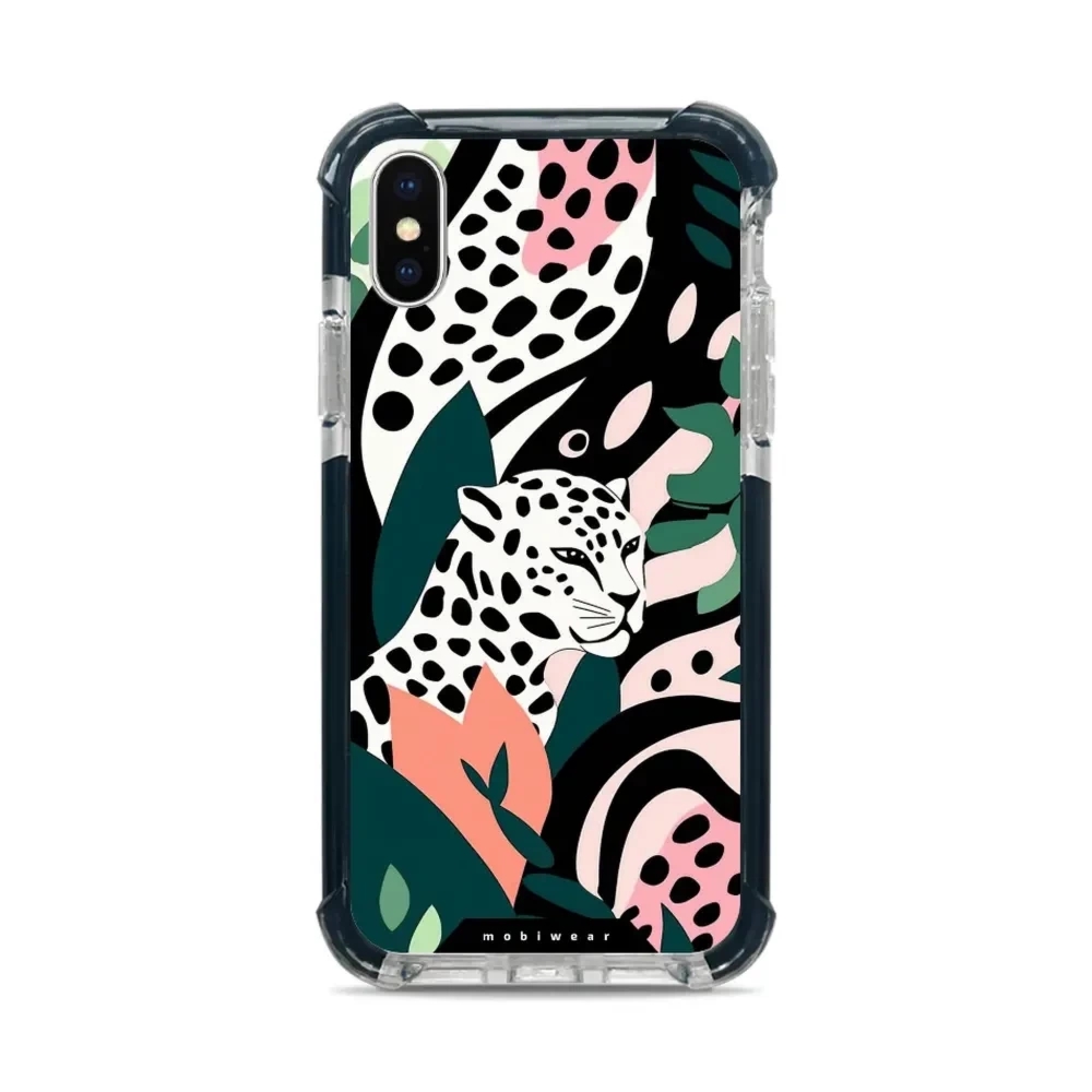 Etui ochronne do iPhone Xs do MagSafe, Mobiwear Elite Bumper, tropikalny gepard