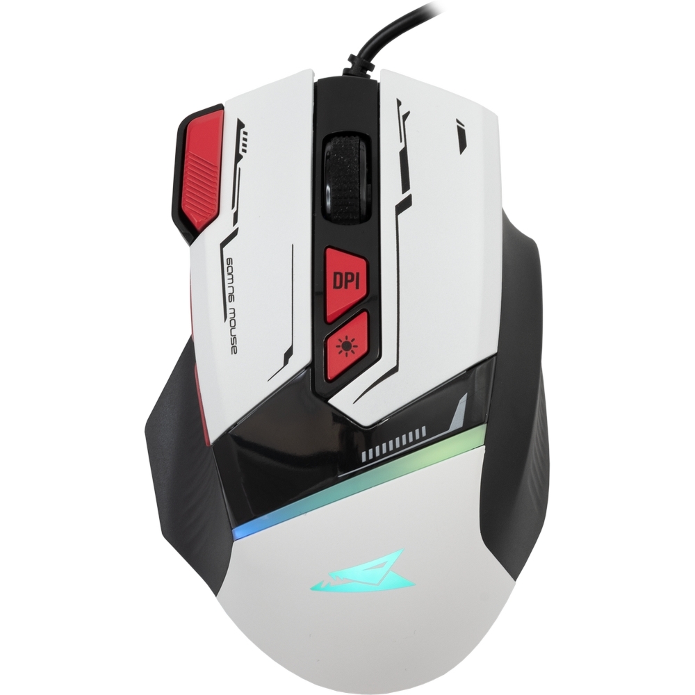 Mysz gamingowa RGB Baracuda MANTA 12800 DPI, 8 przycisków, biała