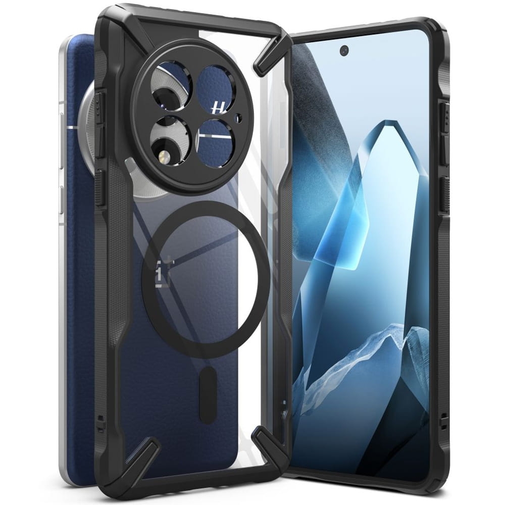 Image of OUTLET: Etui Ringke Fusion X Magnetic do OnePlus 13, przezroczyste z czarną ramką