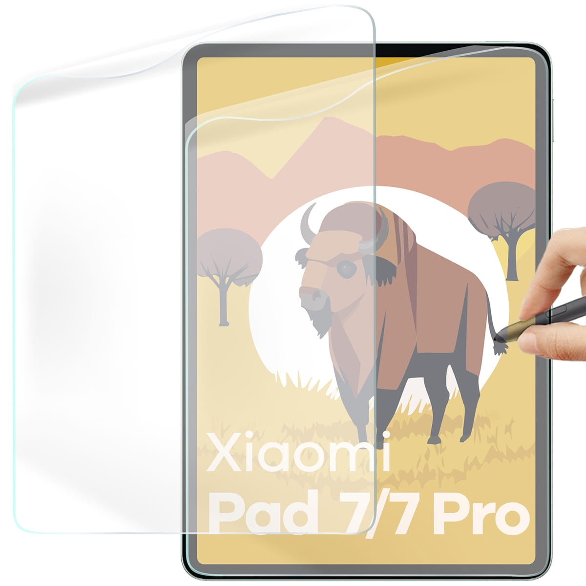 Folia imitująca papier Bizon Film Tab Papirus Duo do Xiaomi Pad 8 / 8 Pro / 7 / 7 Pro, 2 sztuki