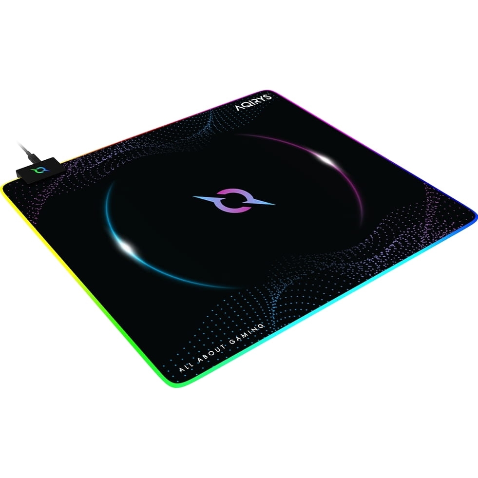 Image of Podkładka gamingowa z podświetleniem pod mysz, AQIRYS ECLIPSE RGB M, 450x400, wielokolorowa