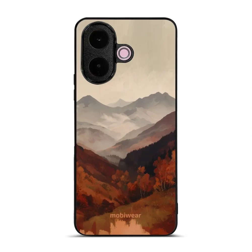 Etui ochronne do vivo V60 Lite 5G, Mobiwear Glossy Case, mglista dolina w górach