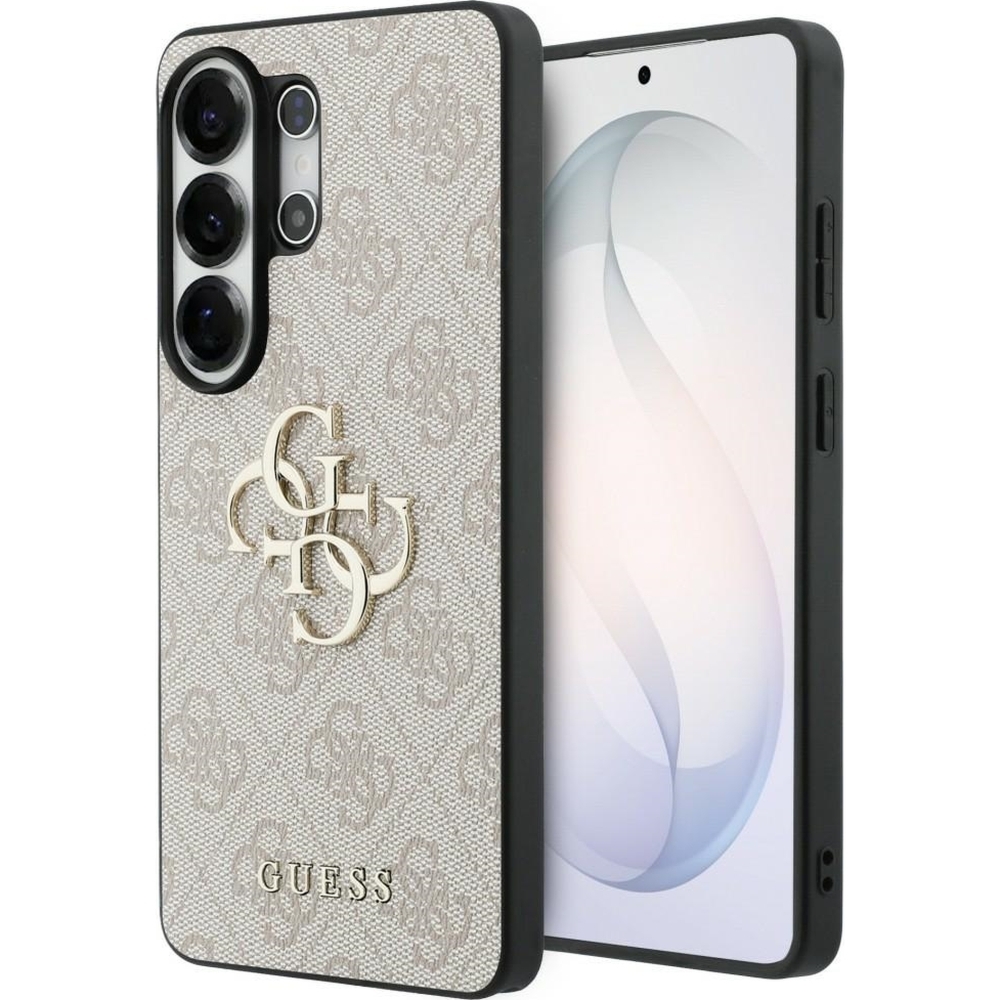 Etui Guess Hardcase Leather do Galaxy S26 Ultra, różowo-czarne Big Logo Guess