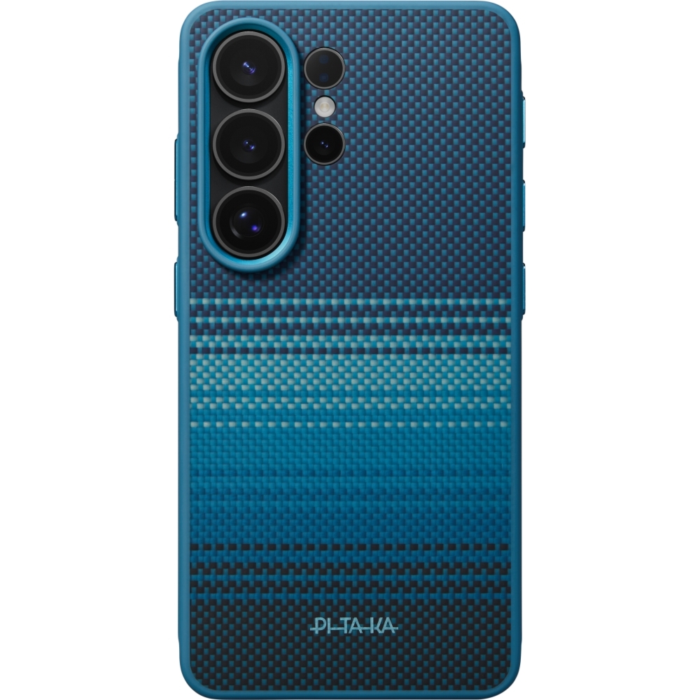 Etui aramidowe Pitaka Cairn Case do MagSafe, do Galaxy S26 Ultra, niebiesko-czarne