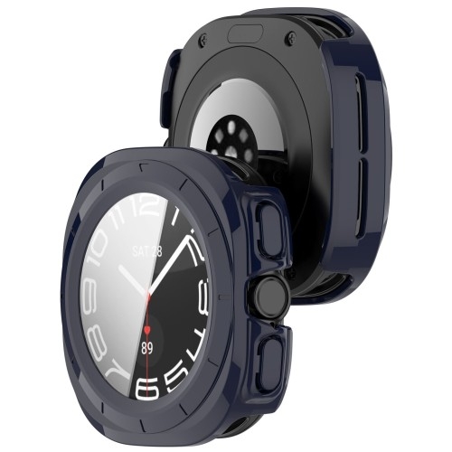 Image of Etui ze szkłem do zegarka Bizon Case+Glass Watch do Galaxy Watch Ultra 47 mm, niebieskie