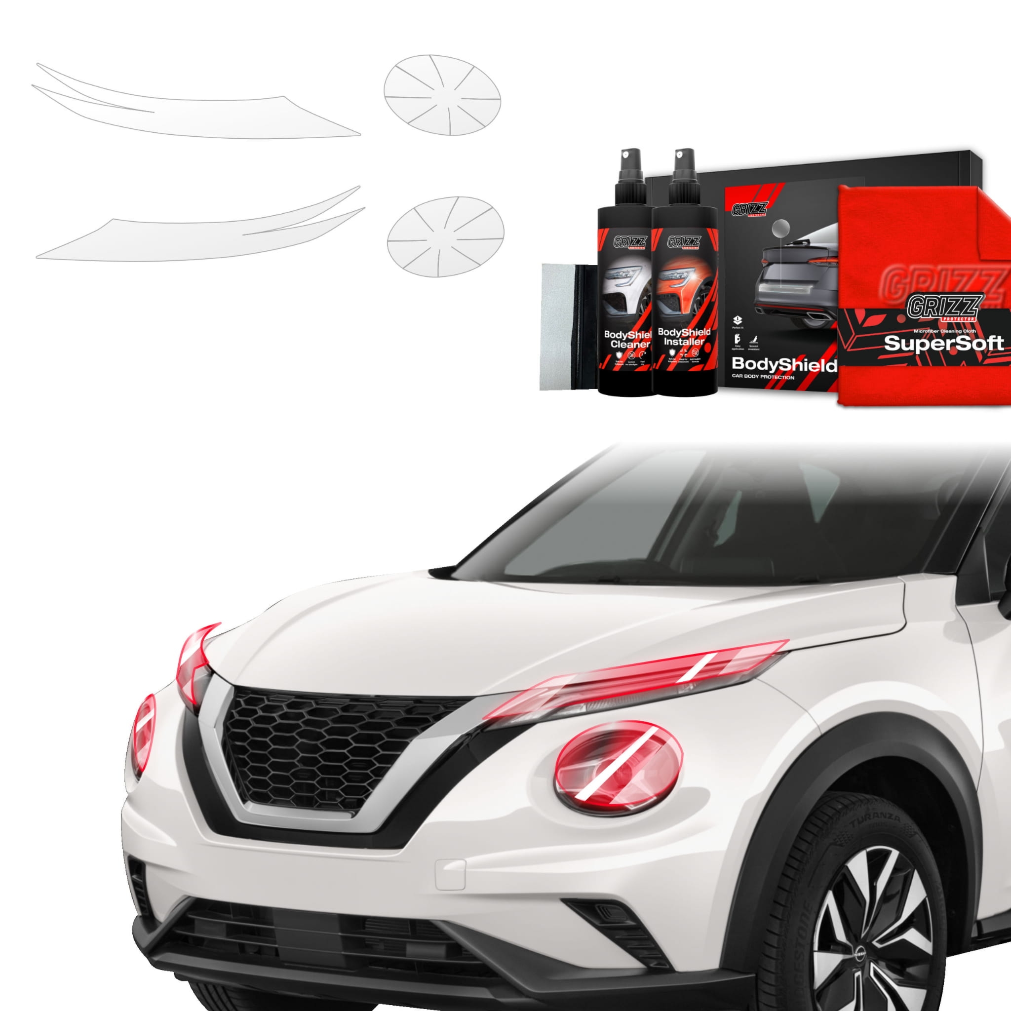 4w1 Folia ochronna Grizz Protector na lampy do Nissan Juke Facelift (2024-2026)