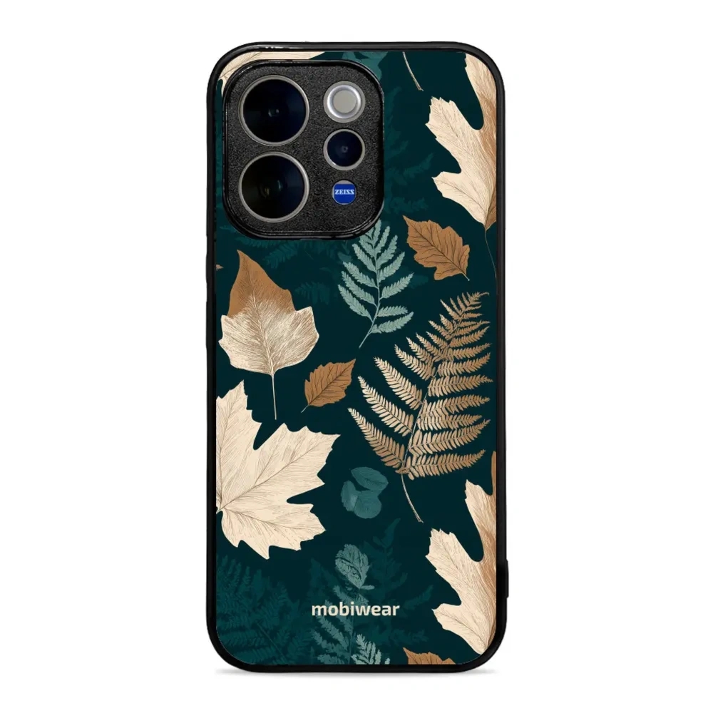 Etui ochronne do vivo V70 5G, Mobiwear Glossy Case, zielnik z liści i paproci