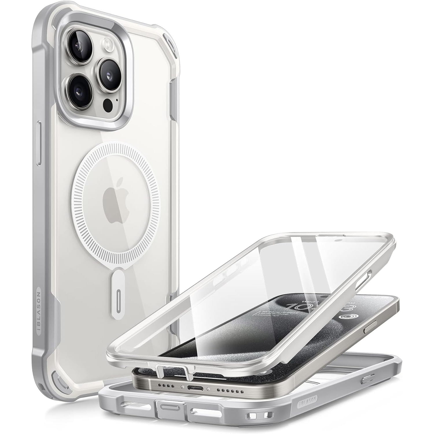 Image of Etui pancerne Supcase i-Blason Ares Mag SP z MagSafe do iPhone 15 Pro Max, białe