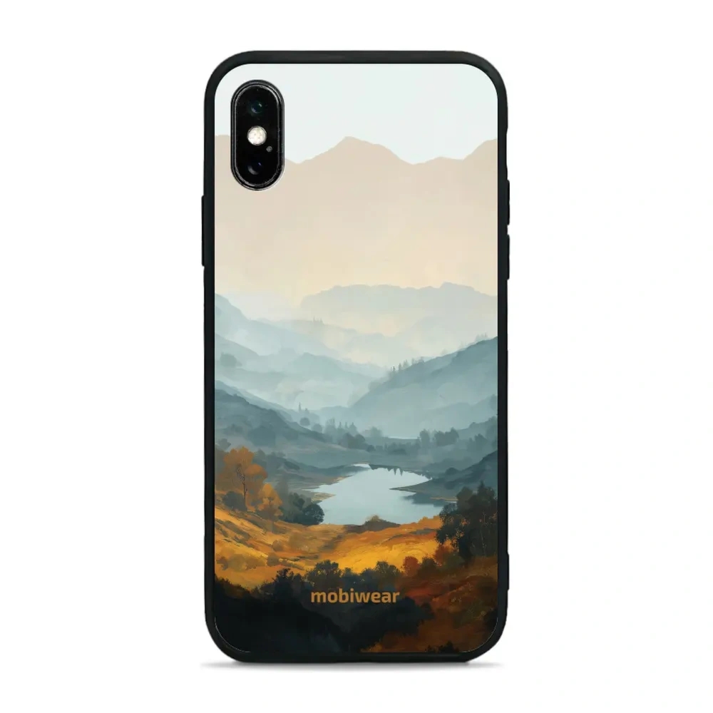 Etui ochronne do iPhone XS, Mobiwear Glossy Case, jezioro w dolinie