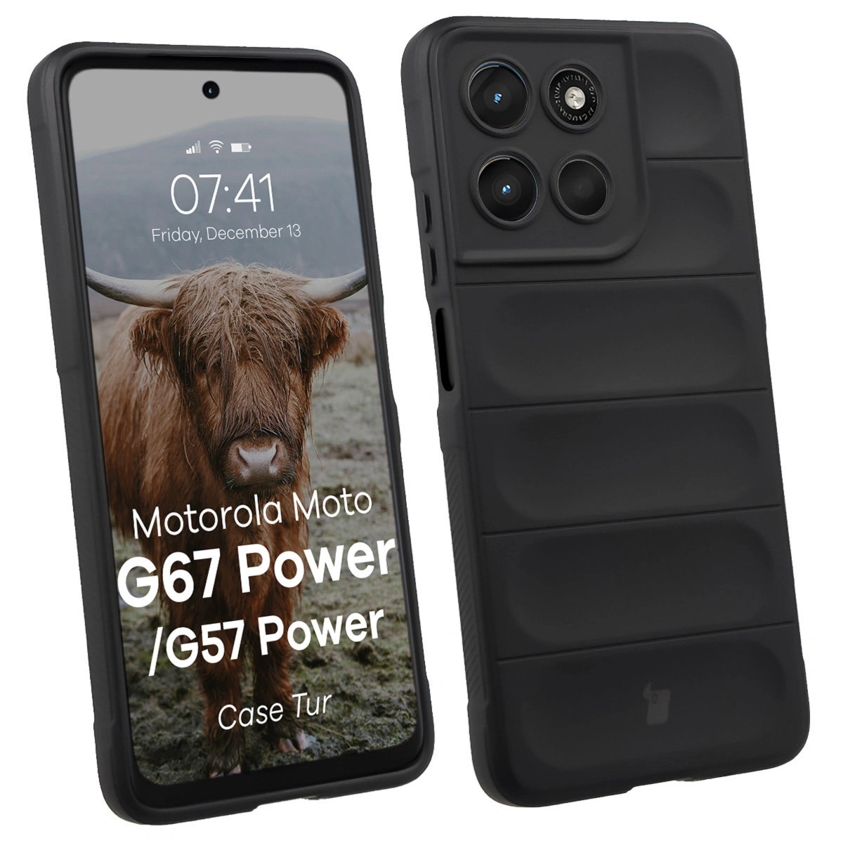Pancerne etui Bizon Case Tur do Motorola Moto G57 Power / G67 Power, czarne