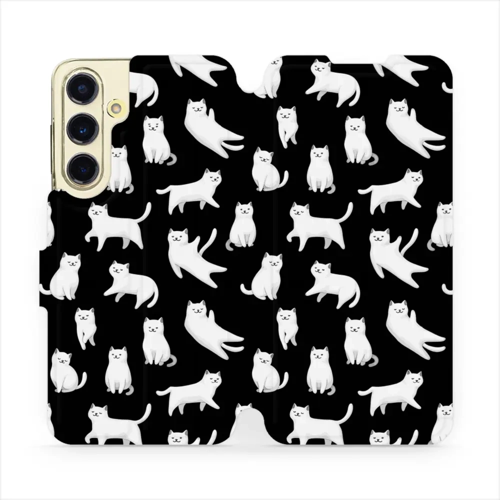 Etui z klapką do Galaxy S24 FE, Mobiwear Book, kotki luna
